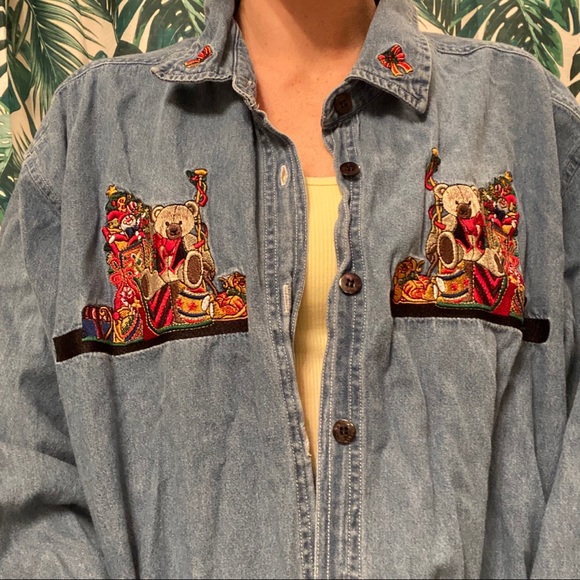 denim christmas shirt